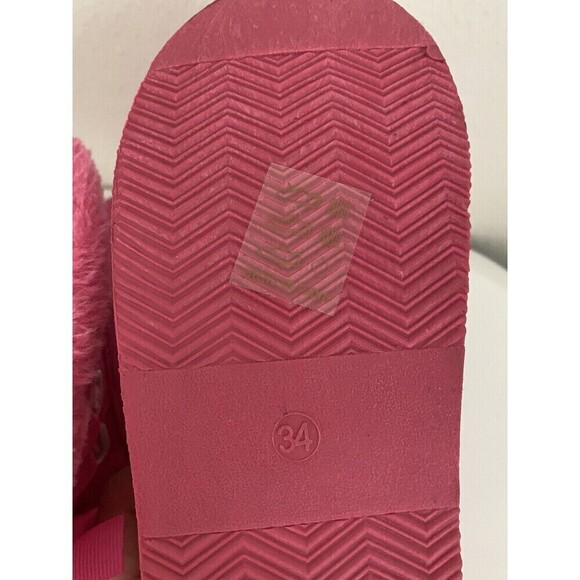 Girl's Snow Boots faux fur Lining Warm Winter Non-Slip Shoes pink size 34 - Picture 4 of 6